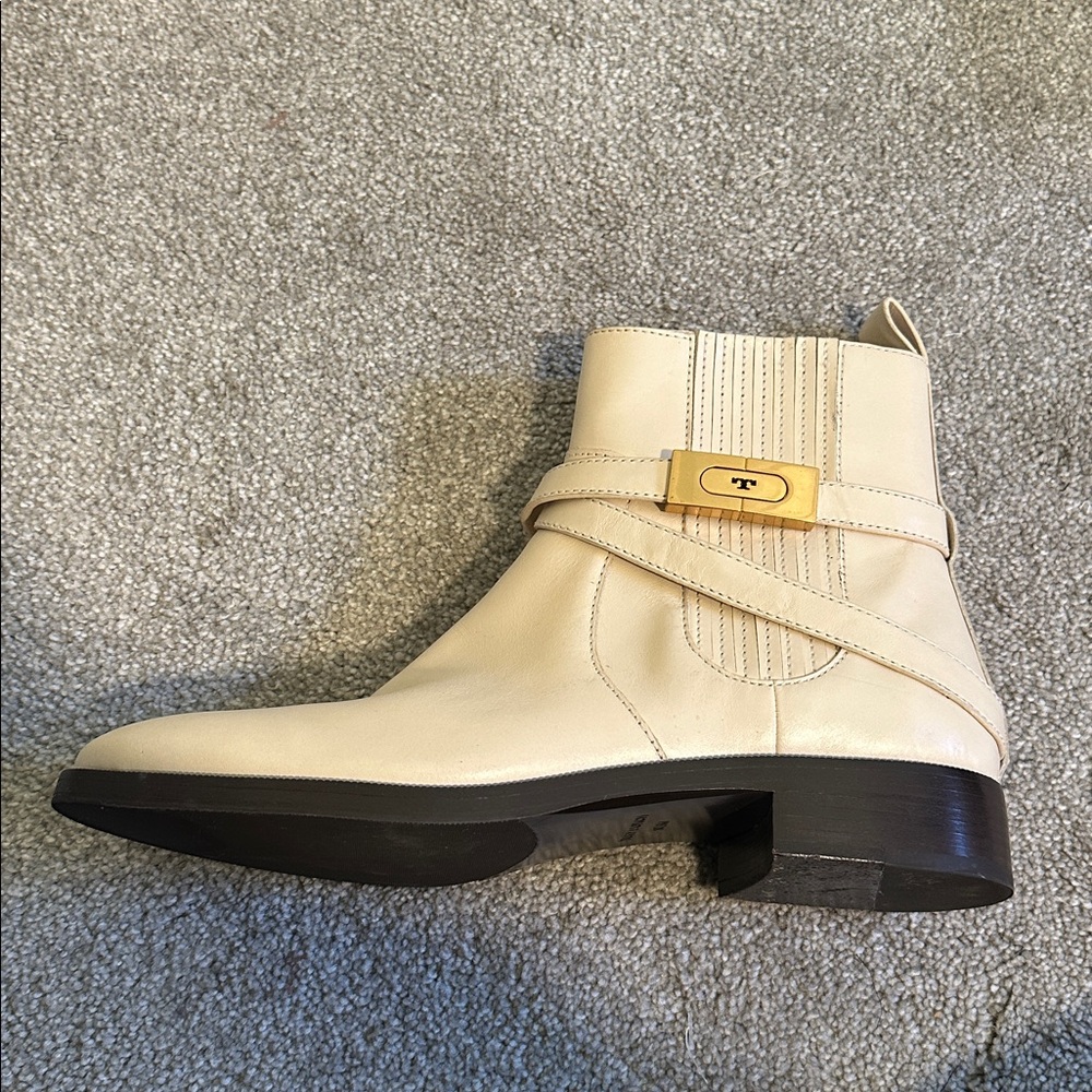 EUC Tory Burch T-Hardware Chelsea Boots in Dulce de Leche size US 10.5 - Picture 8 of 16